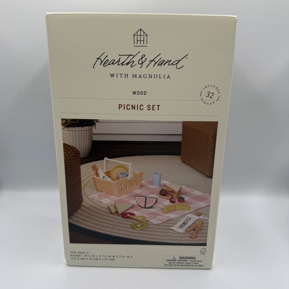 Hearth & Hand with Magnolia Wood Picnic Set 32pc Toy Chip & Joanna Gaines Target